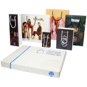 Provlåda med handgjorda integra-påsar av papper